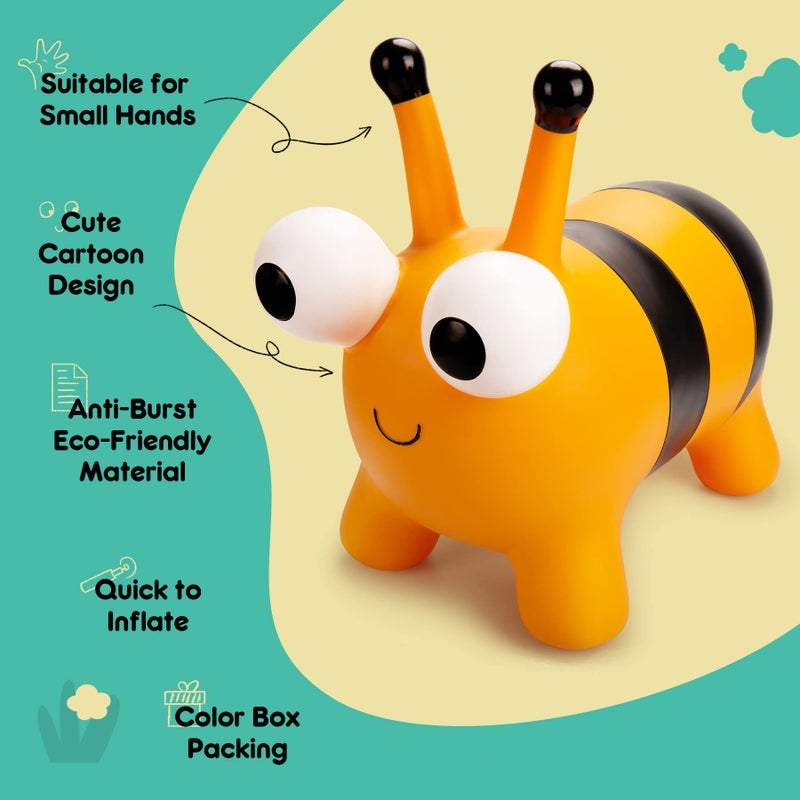 ZOOJOY Bee Bouncy Animals Hopper  Inflatable Bouncing Hopper  Outdoor Indoor Jumping Bounce Hopping Toys for Toddlers  for 18 Months 2 3 4 Year Old Kid Toddler - Image 3